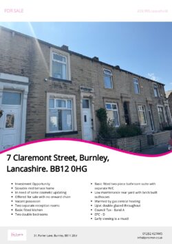 Brochure for Claremont Street