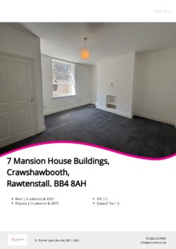 Brochure for Mansion House Buildings, Crawshawbooth