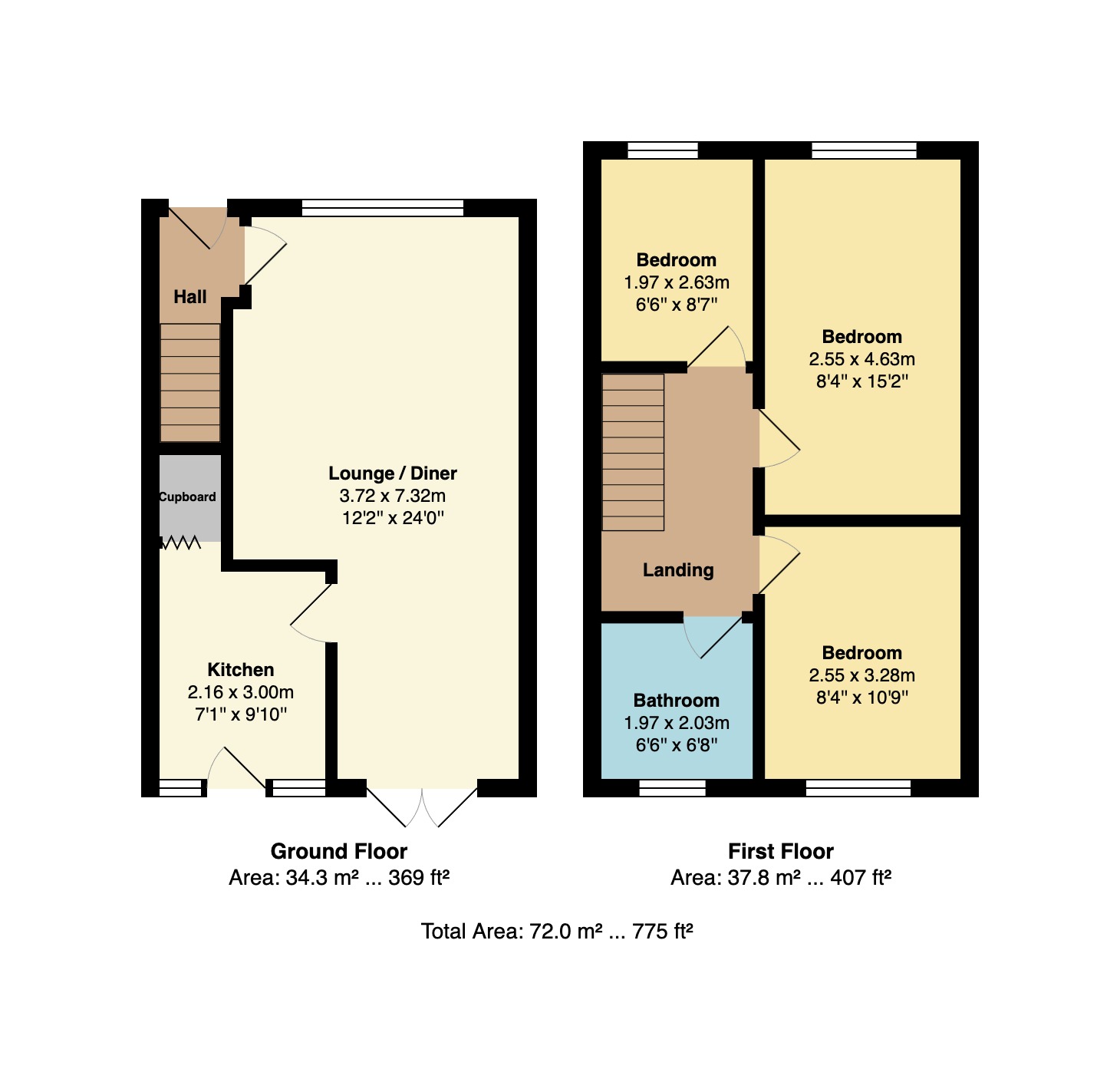 Floorplan for Bankfield Close, Ainsworth