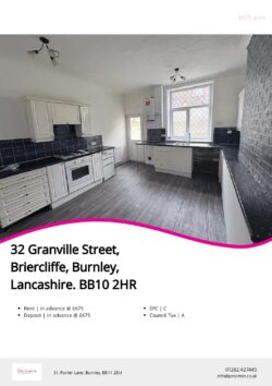 Brochure for Granville Street, Briercliffe