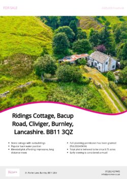 Brochure for Bacup Road, Cliviger